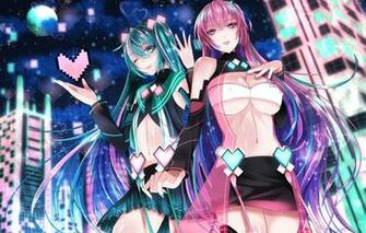 Wallpaper Girls Anime Art Vocaloid Hatsune Miku Megurine Luk