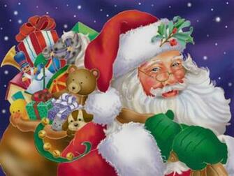 Santa Clause Picture With Christmas Gifts For Children