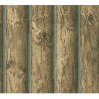 York Wallcoverings Lake Forest Lodge Mountain Logs Wallpaper