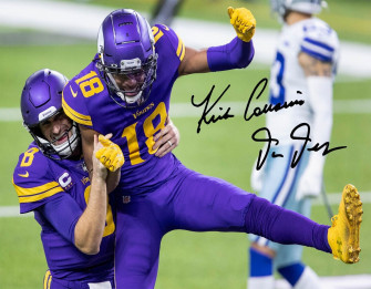 Justin Jefferson Kirk Cousins Signed Photo Reprint