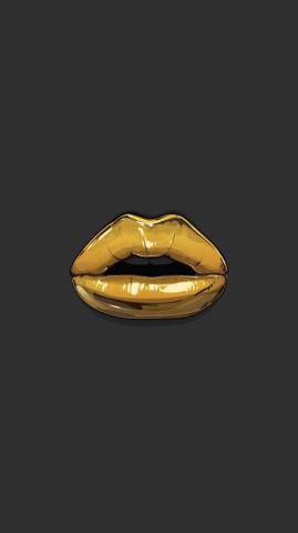 Teresa Polnaszek On Black And White Gold Lips Wallpaper