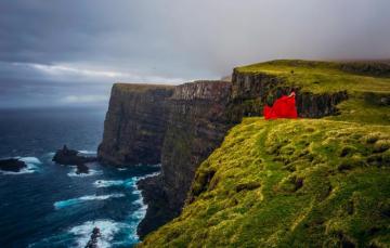 Wallpaper Girl Mood The Ocean Coast Denmark Red Dress