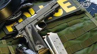 Kimber Close Up Green Gun Military Police Swat