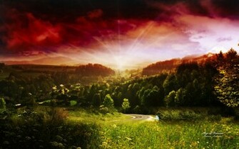 Fantasy Landscape Wallpaper Art Print Poster