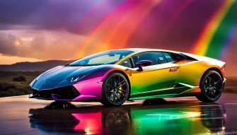 Rainbow Lamborghini Wallpaper