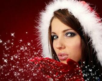Wallpaper Portrait Of Beautiful Sexy Girl Wearing Santa Claus Clothes