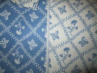 Gorgeous Pierre Deux Blue White Butterflies Reversible French Country