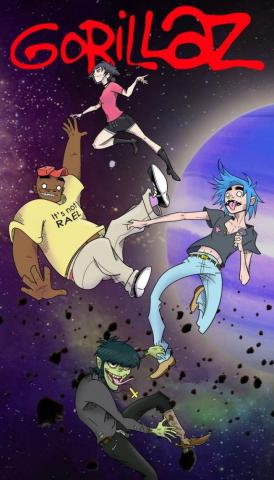 Background Gorillaz P Steres Retro Arte De