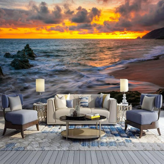 Amazon Sunset Clouds 3d Wall Mural Wallpaper Ocean
