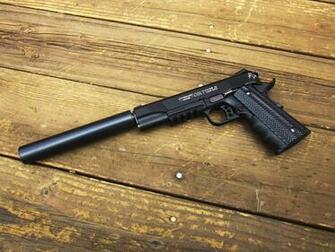 Colt Rail Gun Pistol Silencer Weapon Revolver Wallpaper Background