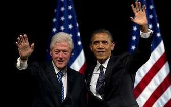 President Barack Obama En Bill Clinton HD Presidenten Wallpaper Foto