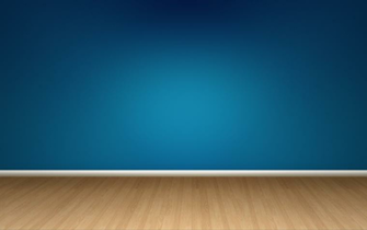 Blue Wall And Wood Floor Wallpaper