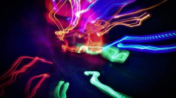 Wallpaper Blur Light Lines Colorful Dual
