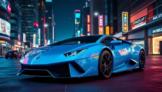 Neon Blue Lamborghini Wallpaper