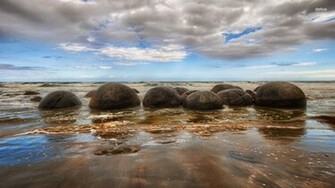 Moeraki Boulders New Zealand Wallpaper Beach