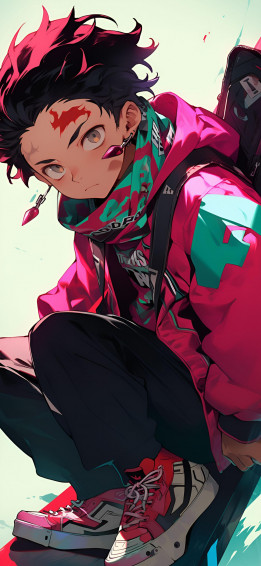 Hypebeast Tanjiro In Jacket Wallpaper Demon Slayer