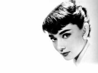 Audrey Hepburn Wallpaper Monochrome White