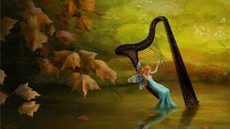 Arts Fairy Harp Tears October Wallpaper