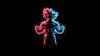 God Red Blue Goku Dragon Ball Z Wallpaper HD Anime 4k