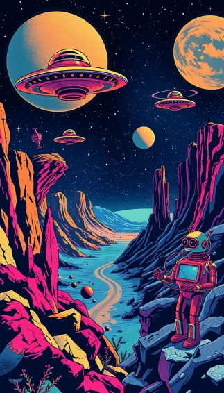 Retro Sci Fi Wallpaper