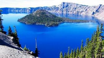 Crater Lake Scenery Wallpaper HD Oregon Spring