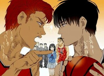Sakuragi And Rukawa Argue Slam Dunk Wallpaper Picture