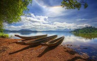 Canoe On The River Wallpaper Nature