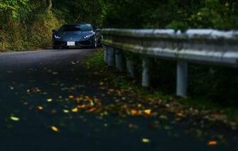 Wallpaper Road Autumn Forest Lamborghini Hurricane Image For