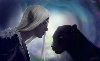 Drizzt Do Urden And Guenhwywar By Noir Snow