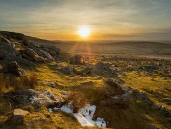 Rocky Hills Snow Grass Sun