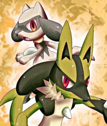 Shiny Riolu And Lucario Pokemon Girl Superhero