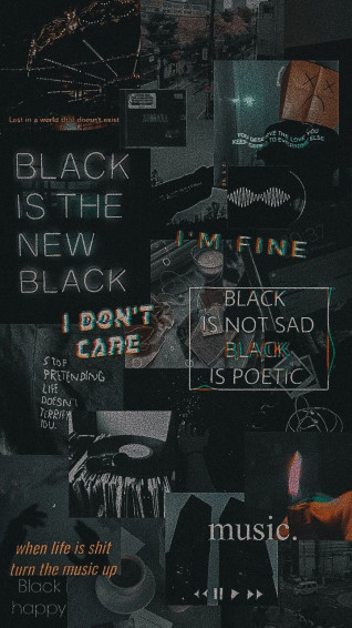 Black Wallpaper Aesthetic Retro Dinding Gambar