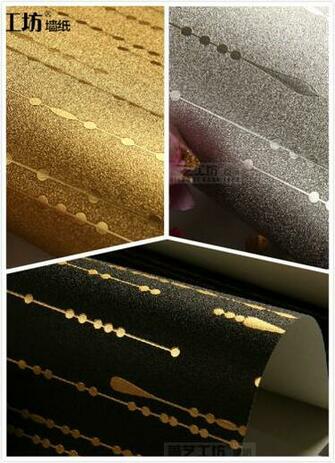 Modern Living Room Background Wallpaper Gold And Silver Foil Stripes