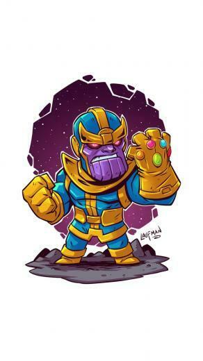 Marvel Thanos Cute Art iPhone Wallpaper Phone