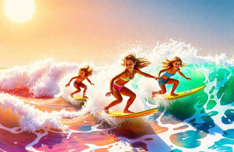 Girls Surfing Wallpaper