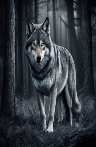 Black And White Wolf Wallpaper