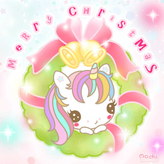 Cute Merry Christmas And Kawaii Unicorn