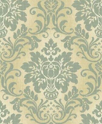 Fabric Damask Vinyl Wallpaper A10902 Teal Cut Price