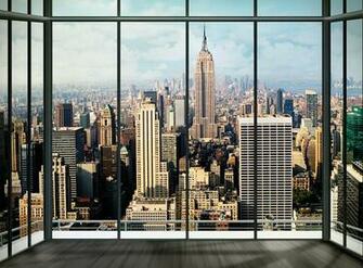 Wall Mural New York Skyline Window Wallsorts