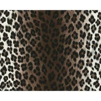 Leopard Print Pattern Faux Animal Fur Textured Vinyl Wallpaper
