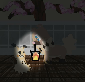 Rockruff And Mimikyu Fanart By Frozenlunarlight