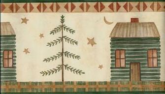 Primitive Willow Tree Wallpaper Border