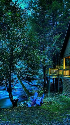 Star Light River Twilight House Tree Wallpaper For Lg G4