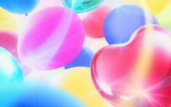 Rose Heart With Ballons Computer Desktop Wallpaper