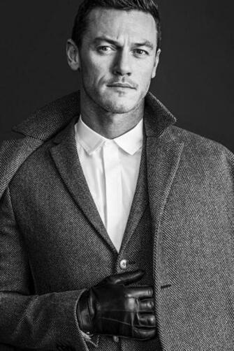 Wallpaper Luke Evans Actor Coat Bw
