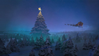 Christmas Tree Santa Claus Sleigh Wallpaper iPhone Phone 4k 4050e