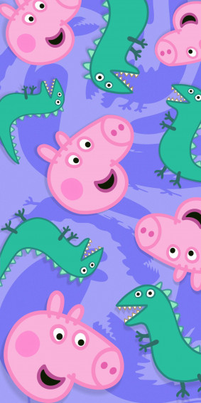 Peppa Pig Wallpaper With George Dinosaur Purple Background HD