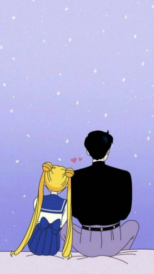 Romantic Usagi And Mamoru Sailor Moon iPhone Wallpaper