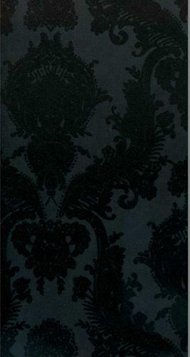 Wallpaper Walls Flock Velvet Black On