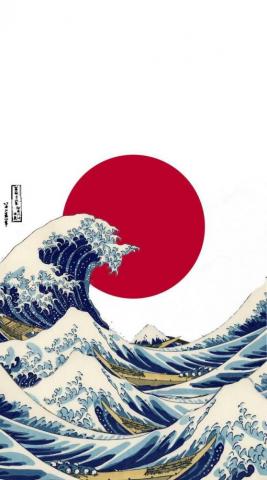 Japanese Wave Flag Wallpaper By Sammidemo1209